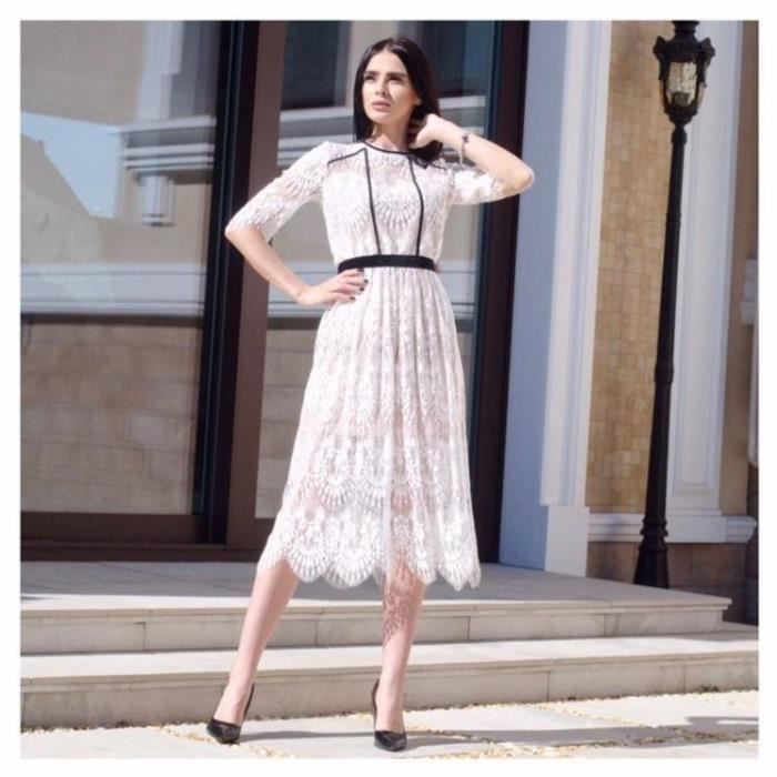 Robe Bretelle Femme Noir Et Blanc - Taille S (36), Classe Et Chic, Neuve Avec étiquettes