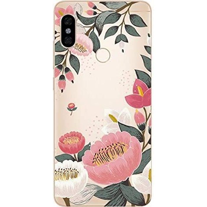 Coque Xiaomi Redmi Note 5 Souple Résistante Grosse Fleur