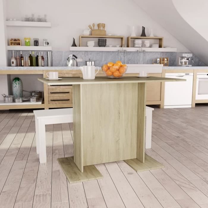 (ONSALE)Table de cuisine-Table à manger - Chêne sonoma 110x60x75cm - pour 2-4 personnes - 19598