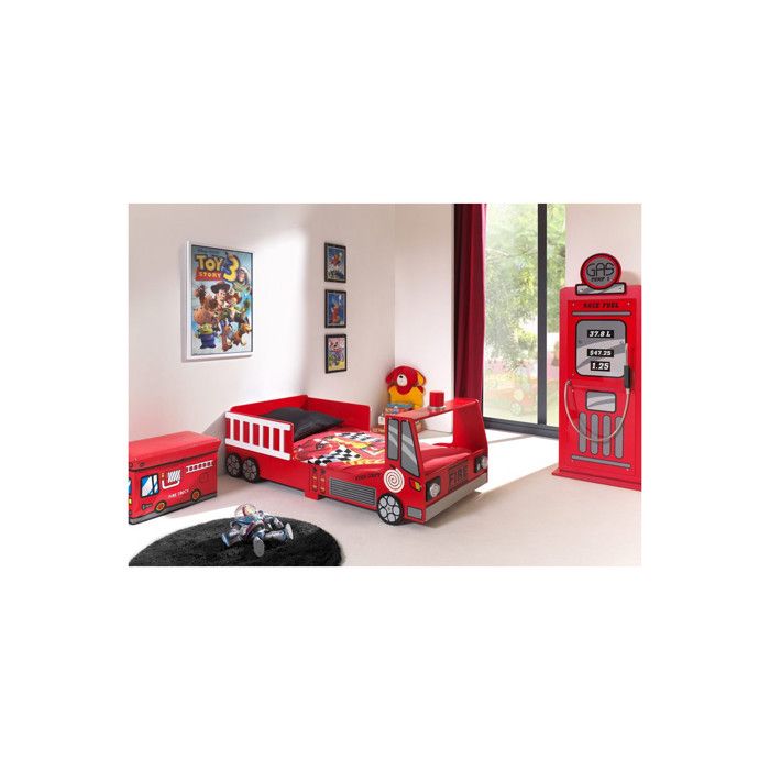 Pack - Lit Enfant Pompier & Armoire 1 Porte Pompe à Essence Rouge Pack - Lit Enfant Pompier & Armoire 1 Porte Pompe à Essence Rouge