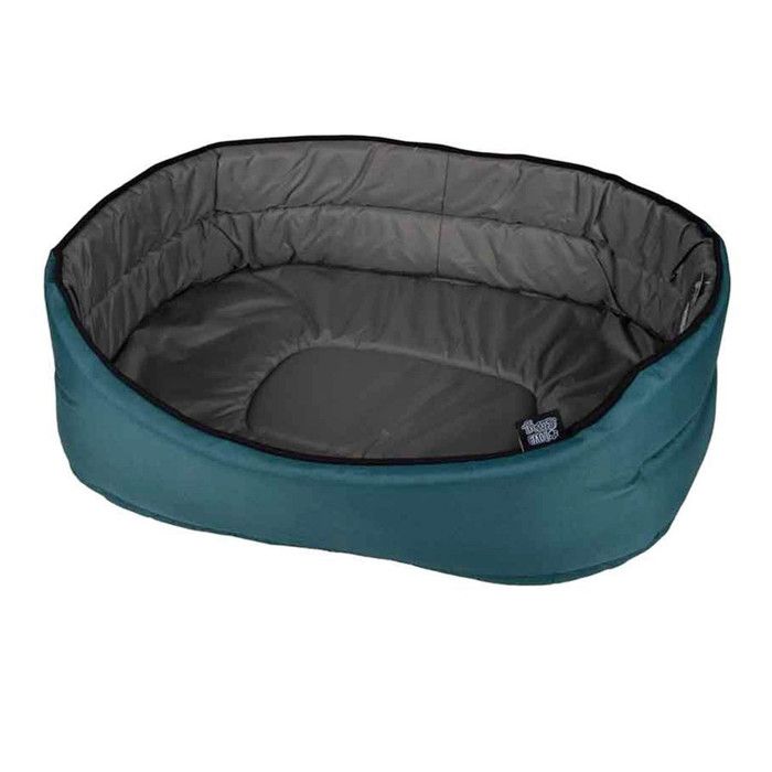 Comparer les prix de Panier ovale pour animaux - Bleu canard / Gris - L 45 x l 27 cm