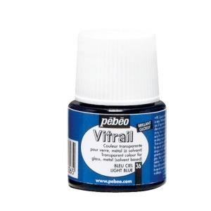 Peinture Vitrail transparente bleu ciel 45ml Pebeo