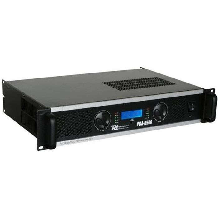 Amplificateur professionnel - POWER DYNAMICS - PDA-B500 - 500 Watts - Ventilateur silencieux - Écran LCD bleu