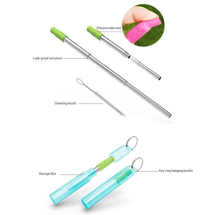 Embouts De Paille En Silicone Alimentaire - Diamètre 8/10 Mm, Longueur 10 Cm, 6 Couleurs (Vert, Blanc, Rose...)