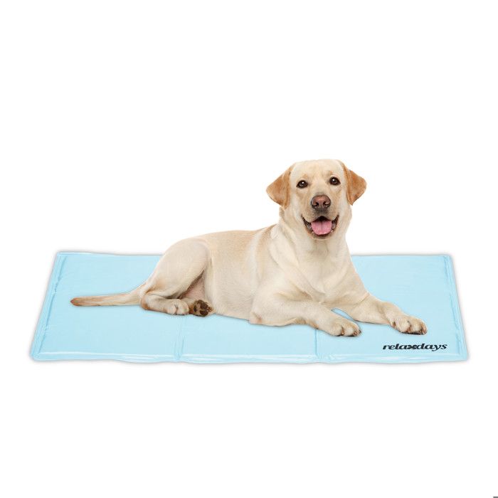 Meilleurs prix pour Relaxdays Tapis rafraîchissant pour chien H x P : 60 x 100 cm matelas auto-rafraichissant gel pour vos animaux cyan