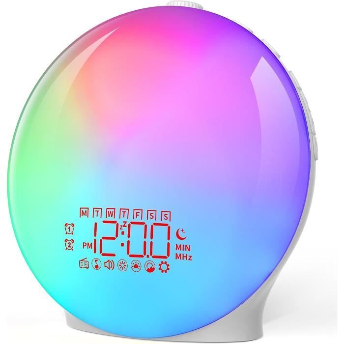 Radio Réveil Lumineux Matin Avec Effets Lumineux - Lampe De Chevet Avec 20 Alarmes Luminosite Programmables Simulation Du Lever Et Du Coucher De Soleil Fonction Snooze 7 Sons Naturels Radio Fm Ad 84540945 Radio Réveil Lumineux Matin Avec Effets Lumineux - Lampe De Chevet Avec 20 Alarmes Luminosite Programmables Simulation Du Lever Et Du Coucher De Soleil Fonction Snooze 7 Sons Naturels Radio Fm Ad 84540945