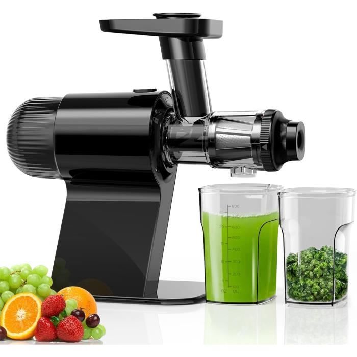 Extracteur De Jus Lent AOBOSI Avec Fonction Mastication Inversée - Pour Fruits Et Légumes, 45 Mm, Livré Avec Brosse Et 2 Tasses - Couleur Bleu