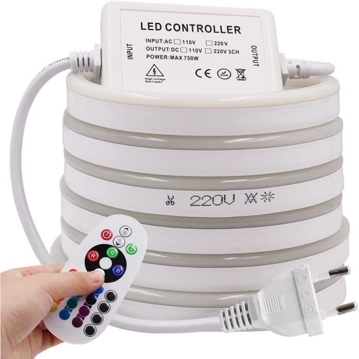 220 V Bande Led Rgb Neon 1 M, Smd 5050 60 Led-M Led Rgb Avec ...
