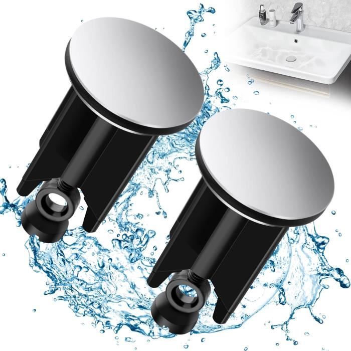 2 Bouchons De Lavabo Pop-Up Universels 34-40mm Avec Filtre à Cheveux - Lave-mains, Baignoire, Cuisine - 12