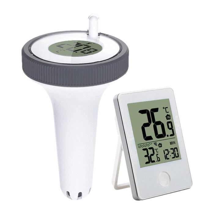 Thermometre Piscine Flottante sans fil Thermometre Piscine Connecté avec  Horloge Intérieur Extérieur Thermomètres pour [396] - Cdiscount Jardin