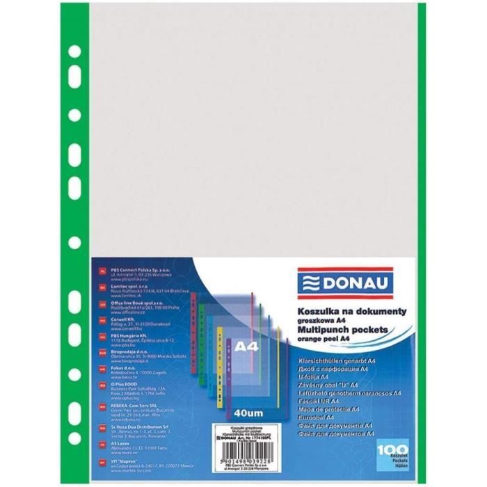 Lot De 100 Pochettes Plastique Transparent A4 Perforées - 45 Microns, Ouverture Haut, 11 Trous