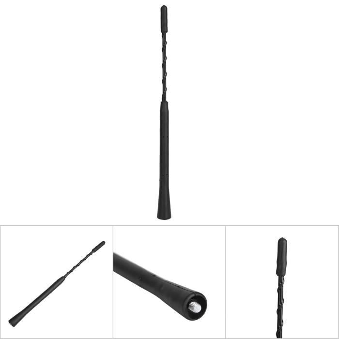 Antenne Radio Voiture Caoutchouc Noir – Mât FM/AM Toit – Compatible Peugeot 205 206 306 307 309 406 806 – Base Rotative 180°