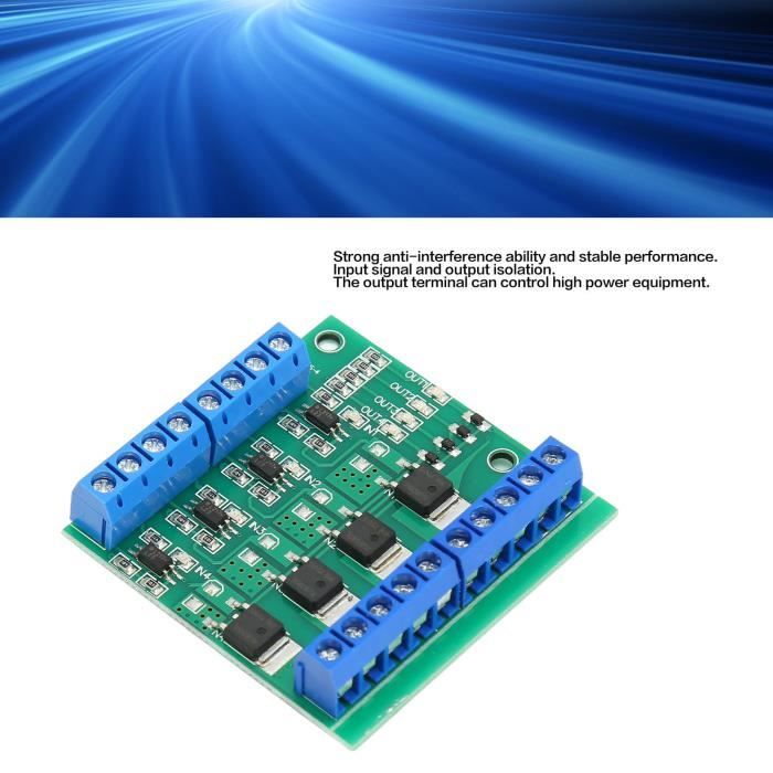 Carte Isolée Optocoupleur 4 Voies - Module Convertisseur De Tension 3.3V/5V Vers 3.6-24V - Isolation Haute Performance