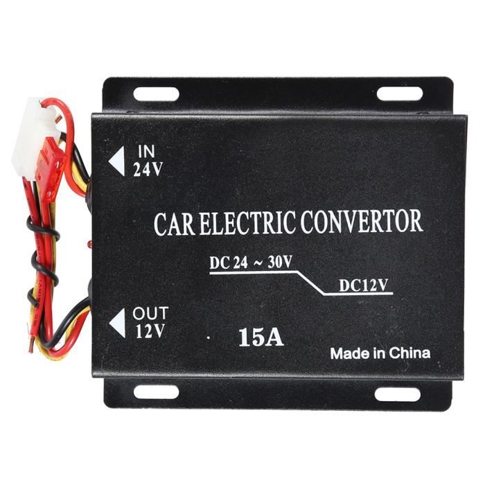 Convertisseur 24V Vers 12V Pour Camion Et Voiture - 40A / 480W - Protection Surchauffe Et Court-circuit - Métal Robuste