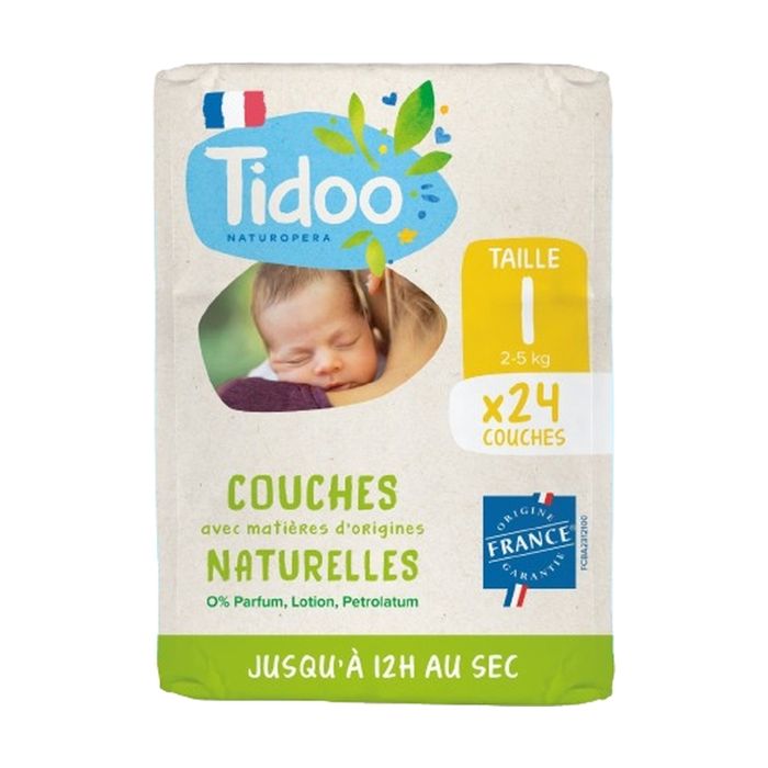 Couches écologiques Tidoo Single pack T1/S (25kg) Biodégradables