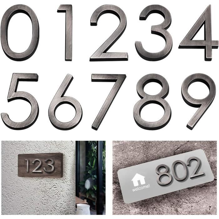 Lot De 10 Numéros De Boîte Aux Lettres Autocollants De 6 Cm Pour Porte ...