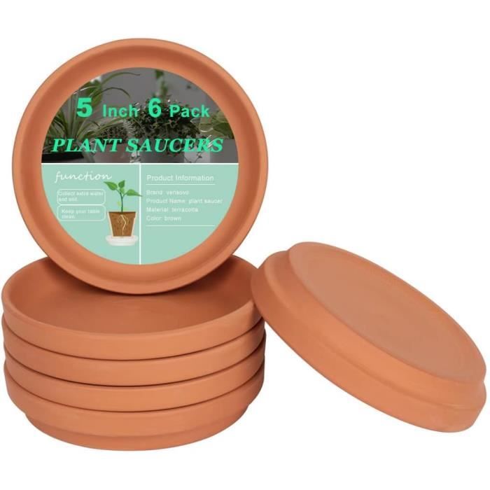 Clever Pots 6X Soucoupe diamètre 38.5cm pour Pot de Fleur Interieur 50cm, Coupelle Pots de Fleurs Plastique pour Fleurs et Plantes, Soucoupe Pot Fleur Intérieur et Extérieur avec Drainage, Terracotta Clever Pots 6X Soucoupe diamètre 38.5cm pour Pot de Fleur Interieur 50cm, Coupelle Pots de Fleurs Plastique pour Fleurs et Plantes, Soucoupe Pot Fleur Intérieur et Extérieur avec Drainage, Terracotta
