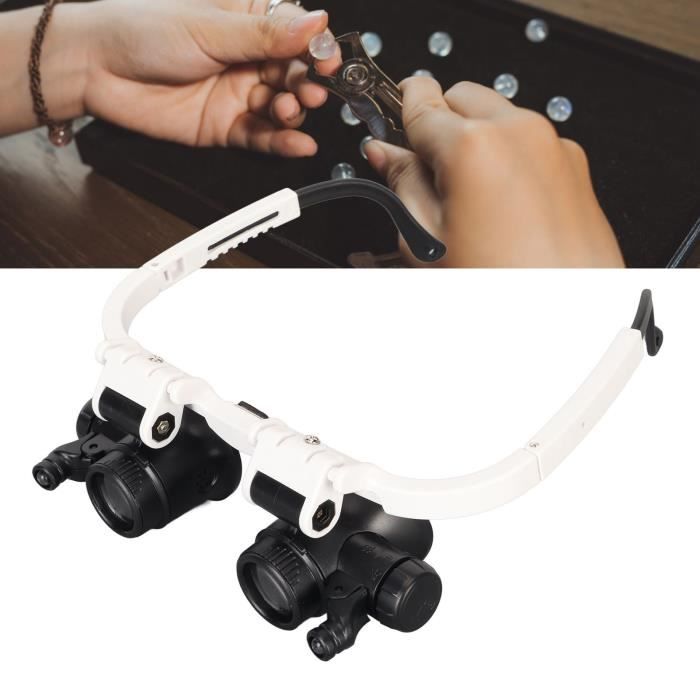 Loupe De Lecture, Loupe 5X Avec 8 LED Lumière, Loupe Grossissante à Main, Loupe Eclairante Pour Lecture, Bijoux, Seniors, Malvoyant, Observation Et Travaux Manuels Blanc