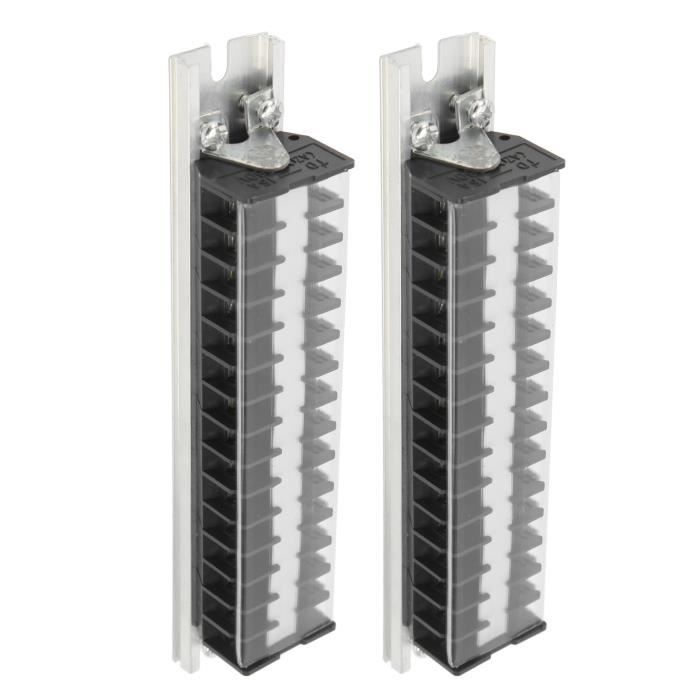 Bornier à Vis Double Rangée 5 Positions - 600V 15A, 10 Barrettes Isolées, Pour Circuits électriques