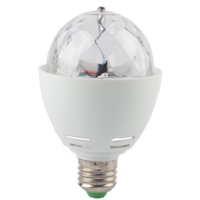 Ampoule Disco Rotative LED - Changement De Couleurs Automatique - Culot E27 - Pour Fêtes, Bars