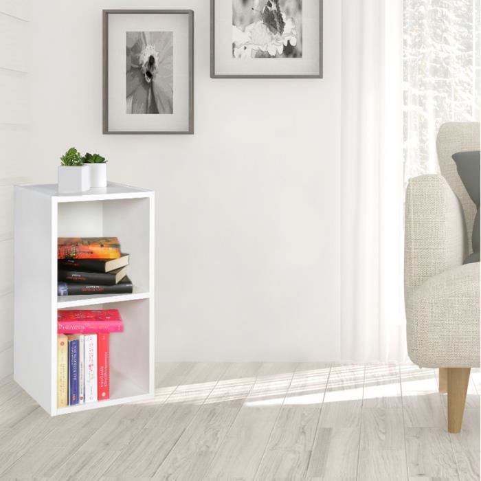 wohnling étagère sur pied wl5.175 bois 30x60x30 cm étagère blanche moderne petite étagère en bois