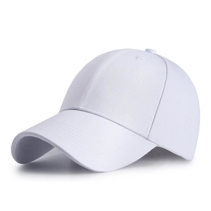 Meilleurs prix pour Casquette de Baseball réglable Golf Hat Motorcycle Trucker Cap Strapback Cap pour Homme Femme-blanc