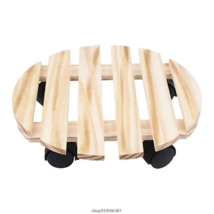 SUREH Petit Support Rond En Bois Pour Plantes D'intérieur Ou