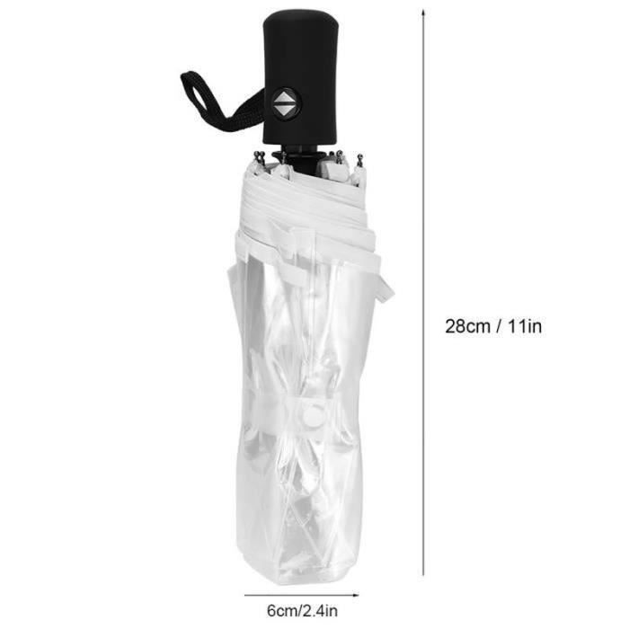 Parapluie De Poche Automatique Transparent Juwacoo – Résistant Tempête, Ouverture/Fermeture Rapide, Noir