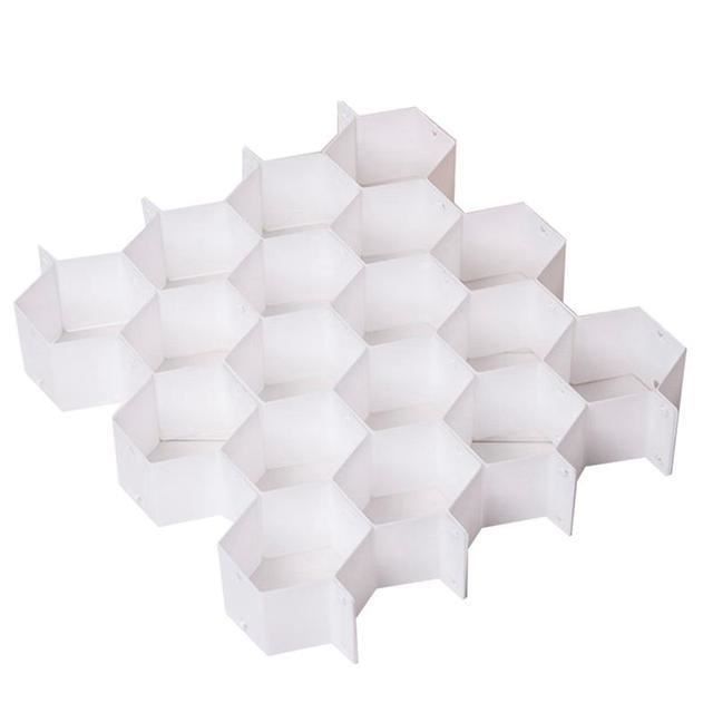 Organisateur Tiroir Gris 3 Organisateurs Tiroir Pliable 20 Cellules - Range Chaussettes Et Sous-Vêtements Gain De Place