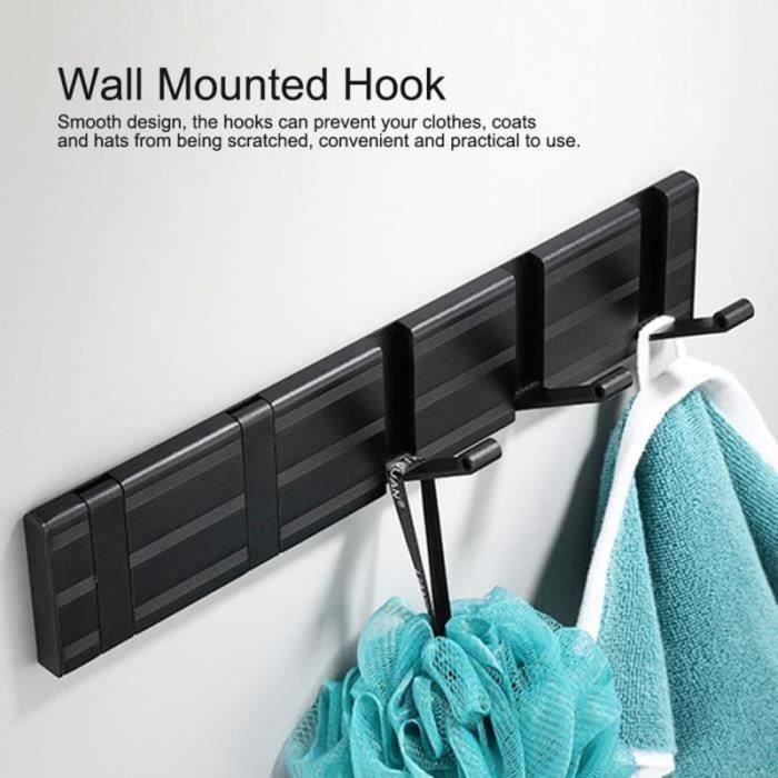 GWHVentouse crochet Pliant Ménage Salle De Bains Murale Crochet En Aluminium Vêtements De