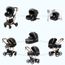 3 en 1 Poussette Combinée Poussette Citadine Poussette Canne Poussette Haute Paysage Poussettes Pliantes Trolley Bébé Landau pour Bébé 0-36 Mois 518 Rouge 