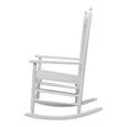 Chaise à Bascule Fauteuil à Bascule, Rocking-Chair, Fauteuil berçant  avec siège incurvé Blanc Bois-1