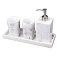 Accessoire de salle de bain Ensemble de marbre Look de toilette Distributeur de savon Distributeur de brosse à dents Kit 4pcs-1