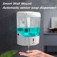 QQ30837-700ml Distributeur de Savon Liquide Capteur IR mural automatique POUR cuisine salle de bain-1