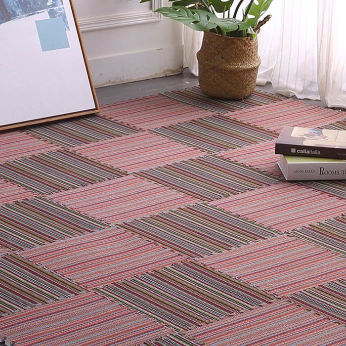 Lot De 20 Dalles De Moquette Imbriquées – Tapis De Sol Mousse Pelucheuse – 30x30 Cm – Avec Bordures – Bleu+Gris – Lavable En Machine – Protection Et Décoration