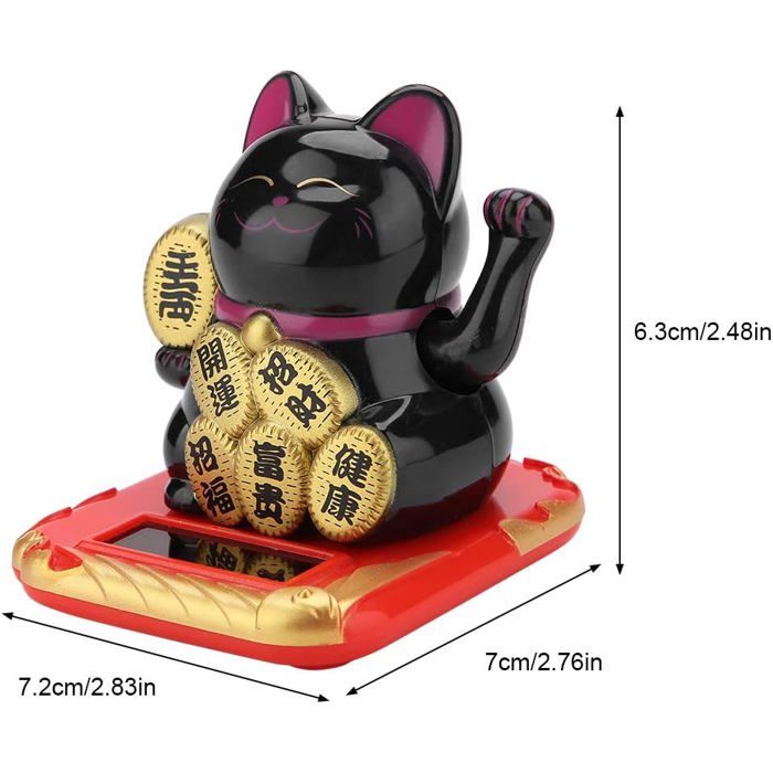 Freak Scene Chat Chanceux Signe Porte Bonheur - Maneki Neko - Fond Ronde Solaire - 18 cm - Or