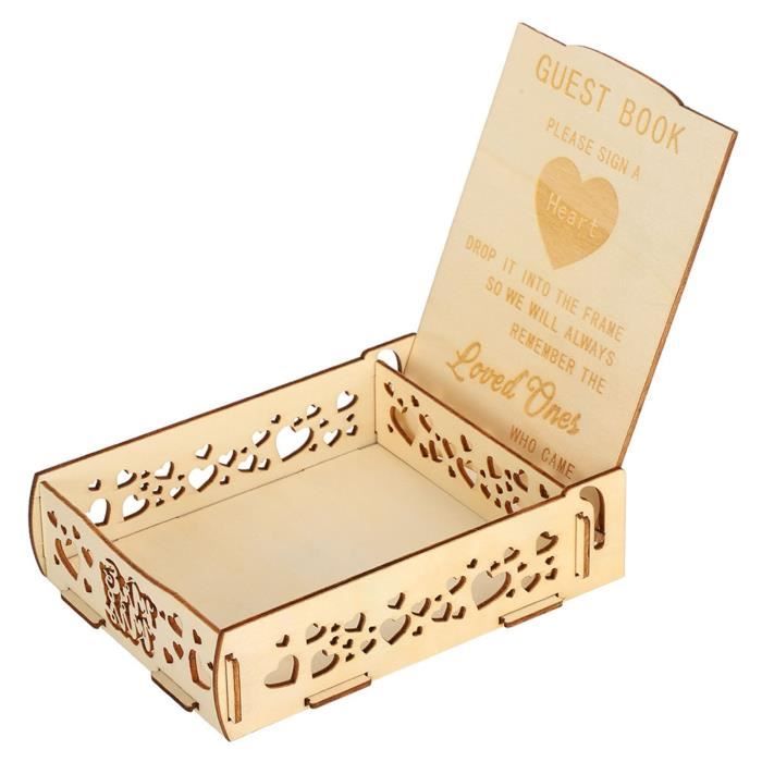 LIVRE D OR,--Boîte de dépôt en bois en forme de coeur pour invités, boîte  de Message de mariage, boîte de 60 cœurs, livre'or de Sign - Cdiscount  Beaux-Arts et Loisirs créatifs