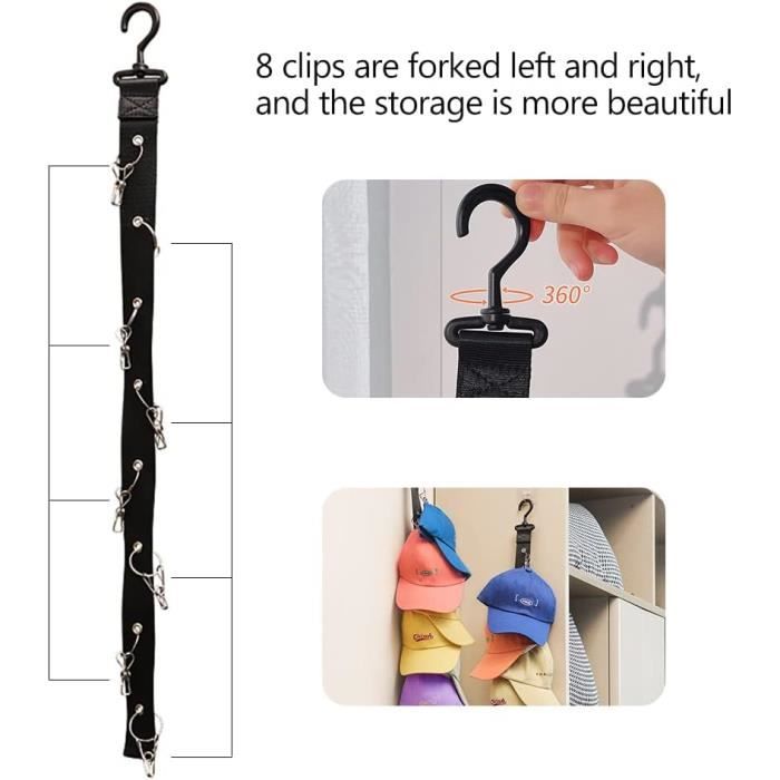 2 étagères Porte Pour Casquettes – Chacune Tient 7 Casquettes, En Feutre Doux, Facile à Accrocher Derrière Une Porte, Gain De Place