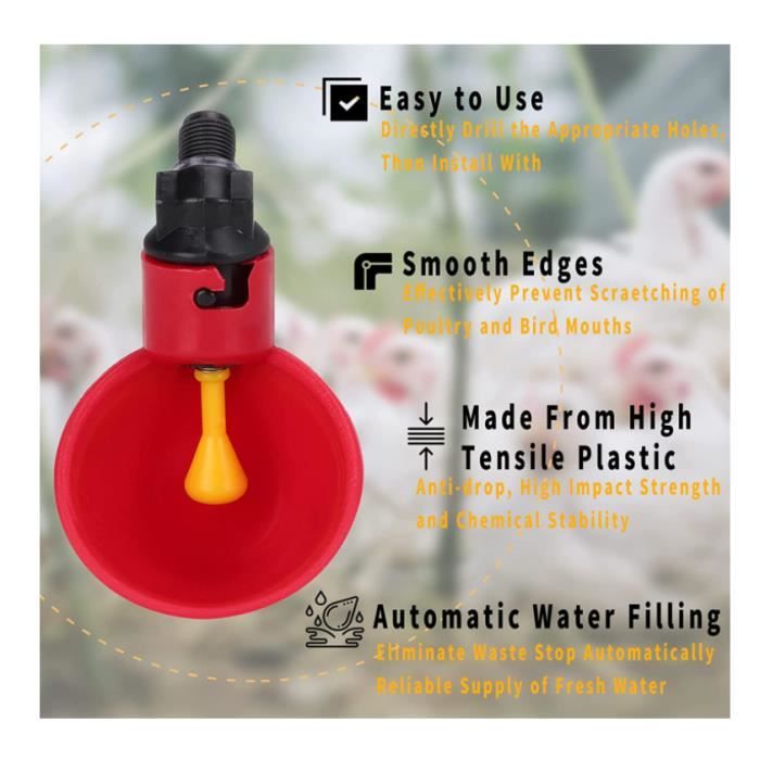 Abreuvoir Poules, 10 Pièce Abreuvoirs Automatiques Kit, Abreuvoirs Abreuvoir Poules, 10 Pièce Abreuvoirs Automatiques Kit, Abreuvoirs
