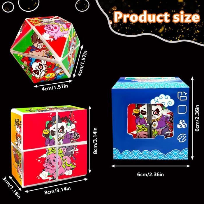 Cube Speed Compatible 2 Pièces Cube Magique, Magic Cube 2 En 1,Cube 3D Infini,Speed Cube,Cube