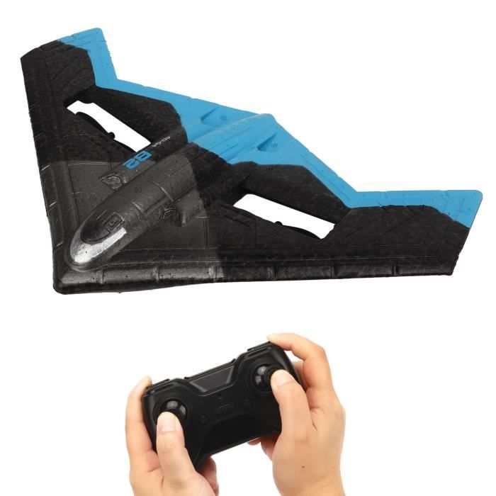 Avion Planeur Télécommandé Baoblaze – Double Moteur – LED – 150 M – 20 G – Débutant – Bleu
