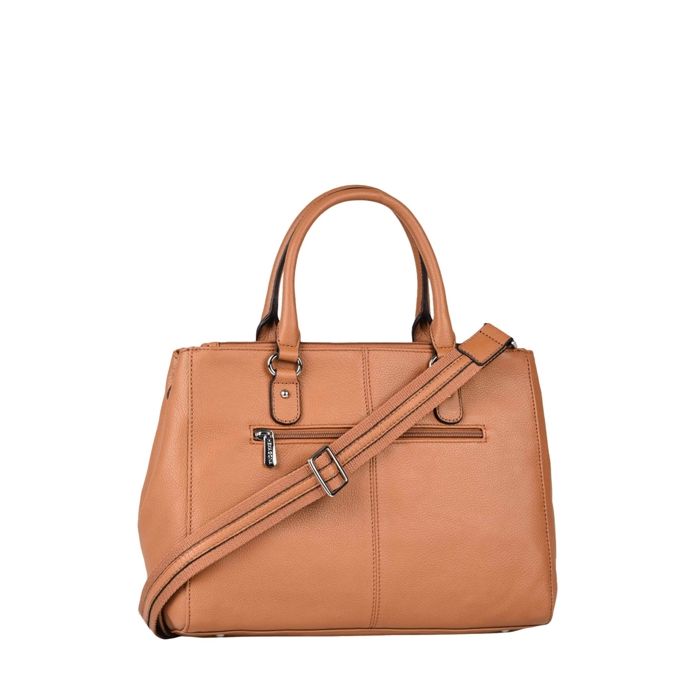 Sac porté main Hexagona cuir ref 48612 40*26*11 Tan Tan