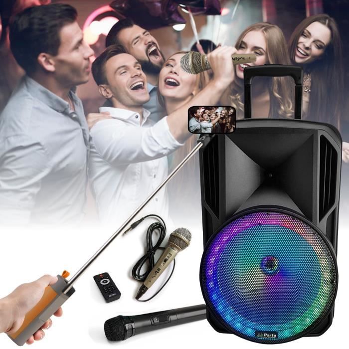 Enceinte Sono Bluetooth Portable Puissante avec 2 Microphones sans Fil pour  Adulte, Karaoké Professionnel Complet 12 Pouces, Haut-Parleur Support DSP  Enregistrements USB-C/TWS/FM/AUX in/TV GTSK12-2 : : Instruments de  musique et Sono