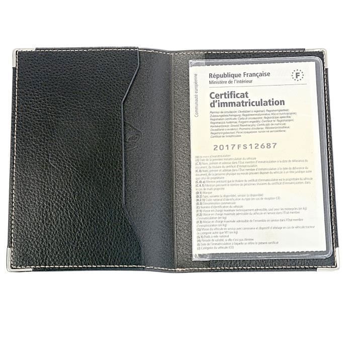 Pochette Carte Grise Auto, Accessoire Auto, Etui Protège Carte