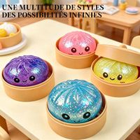Squishy Dumpling Brillant Avec Panier Vapeur – Jouet Anti-Stress Géant En TPR Ultra-Doux, Cadeau Sensoriel Pour Tous Âges (Couleur Aléatoire)