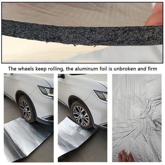 50 x 200 cm x 6 mm voiture isolation phonique thermique imperméabilisant  tapis anti-poussière étanche voiture tapis d'amortissement sonore
