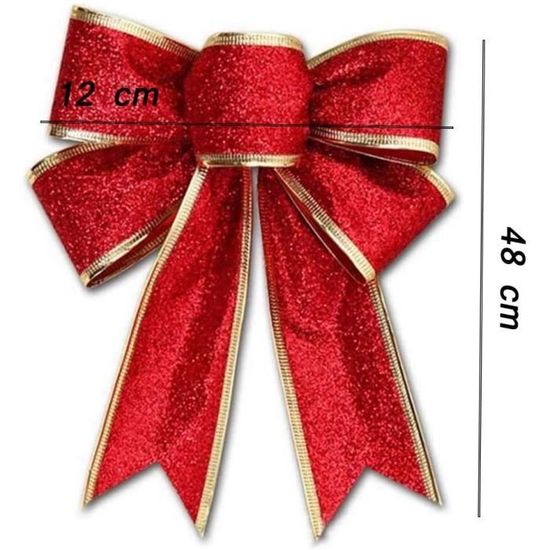 Aneco Étoile à Paillettes pour Sapin de Noël Décoration incassable 8 inches Rouge