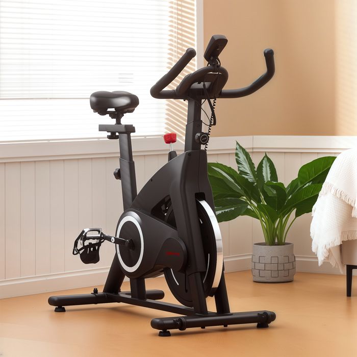 Vélo D'appartement SPORTNOW - 8 Niveaux De Résistance - Écran LCD - Guidon Et Selle Réglables - Charge Max 120 Kg