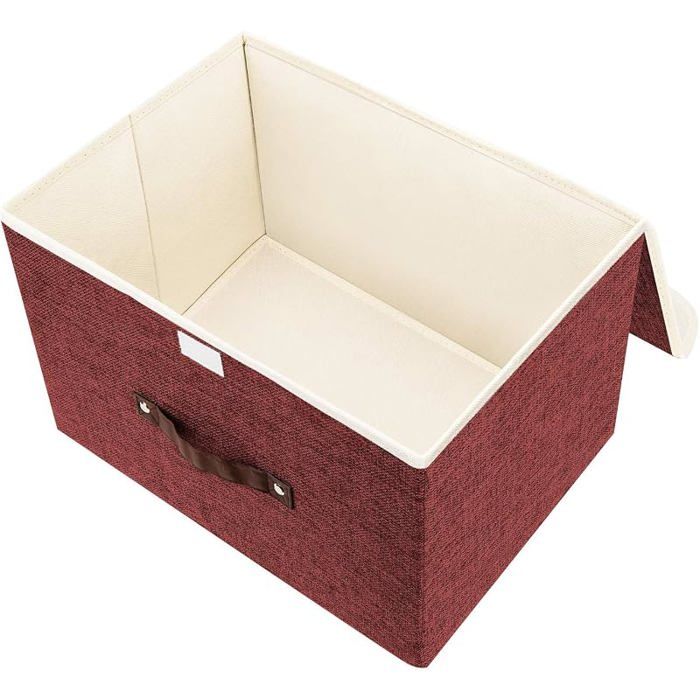 Boîte de Rangement avec Couvercle,Tissu,Lavable,Rangement Tissu ...