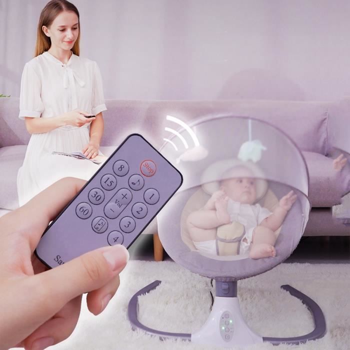 LEXLIFE Balancelle bébé électrique avec télécommande, 5 gammes  d'oscillation, timeable 8/15/30/60 mins - Transat bébé Disque U Gris -  Cdiscount Puériculture & Eveil bébé